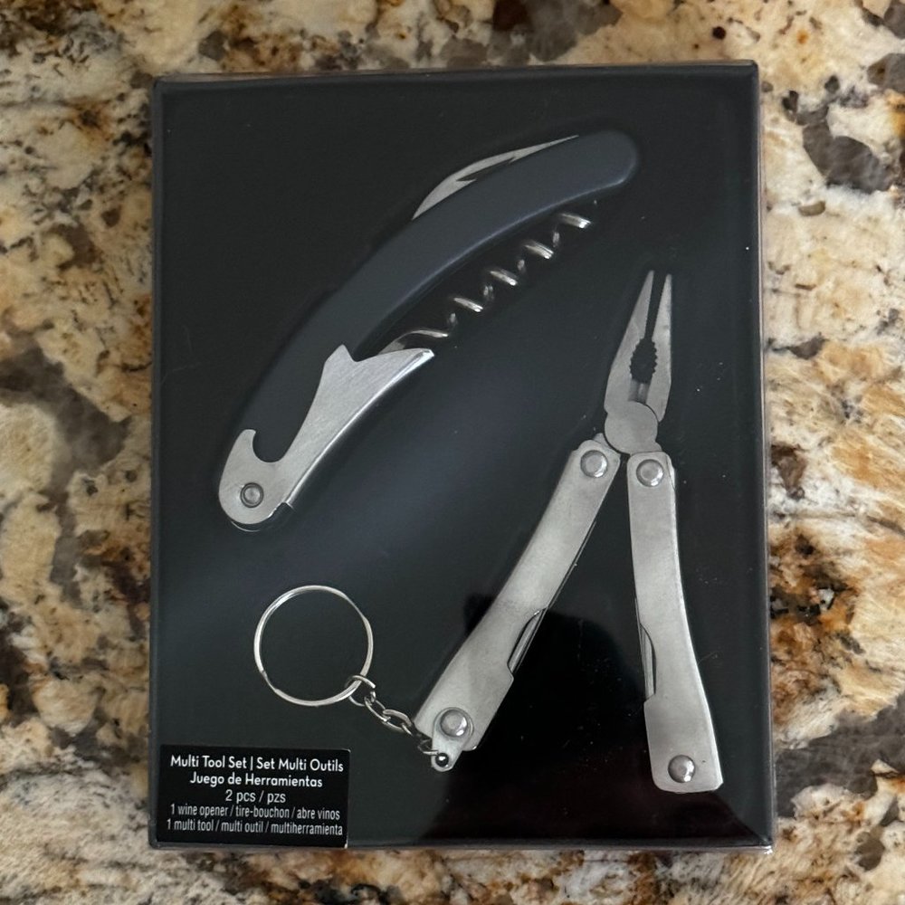 🔩 Pocket Size Multi-Tool Wine Opener Cork Screw Set - New with Tags